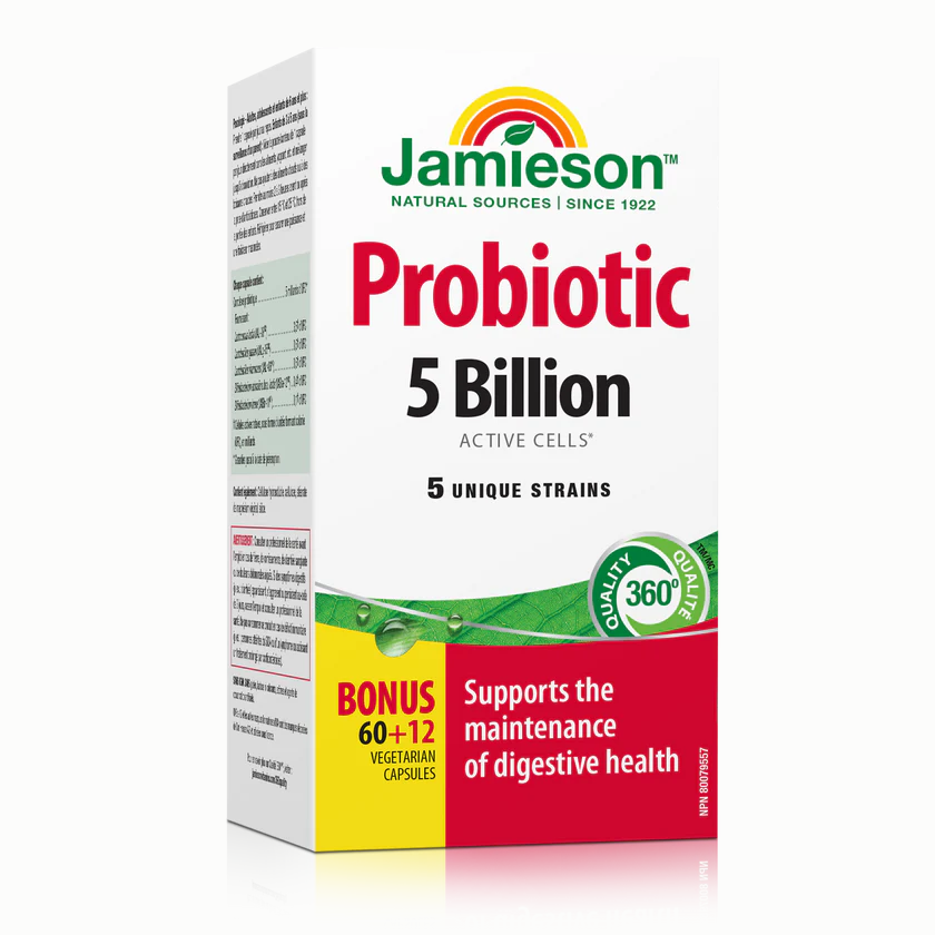 Jamieson 50 億活性益生菌 ，60 + 12 粒素食膠囊