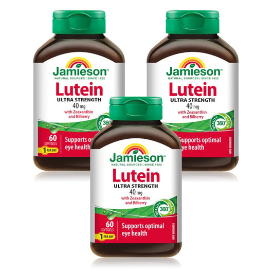 3x Jamieson Lutein 40mg Ultra Strength 60 softgels Bundle