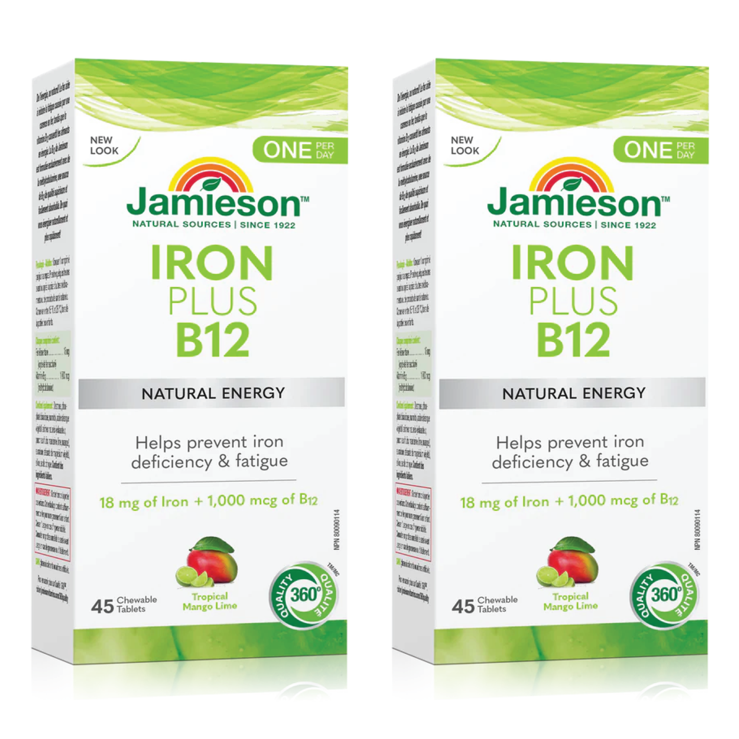 【优惠组合】2 x Jamieson 铁+维生素B12，咀嚼片45粒