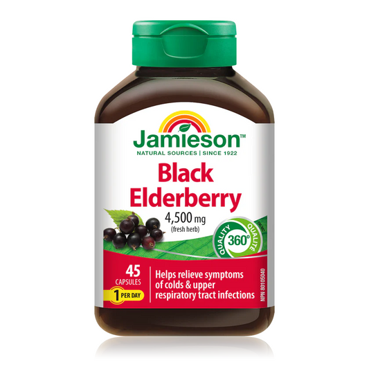 Jamieson Black Elderberry Raw Herb 45 Capsules