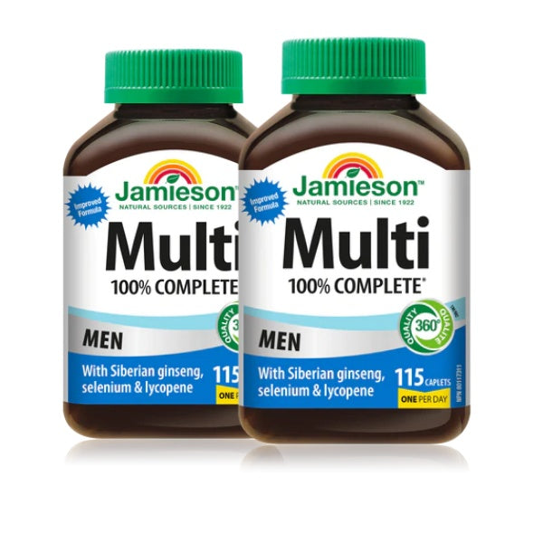 Jamieson 100% Complete Multivitamin for Men , 115 caplets Bundle 健美生