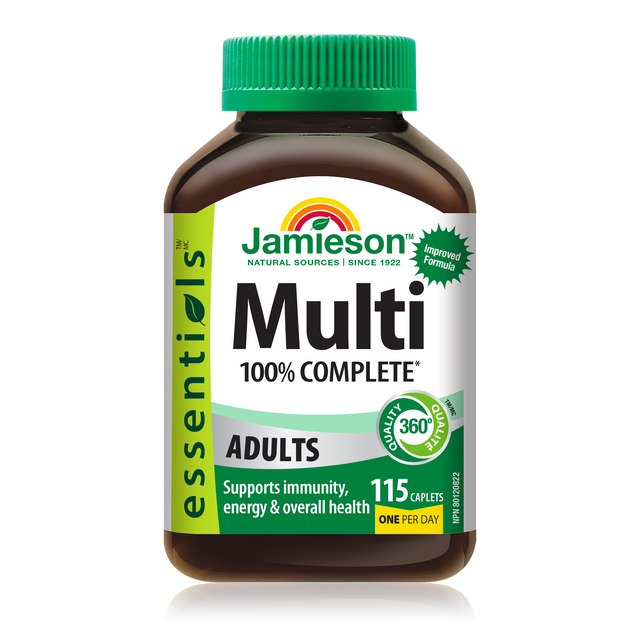 Jamieson Essentials 100% Complete Multivitamin for Adults, 115 caplets