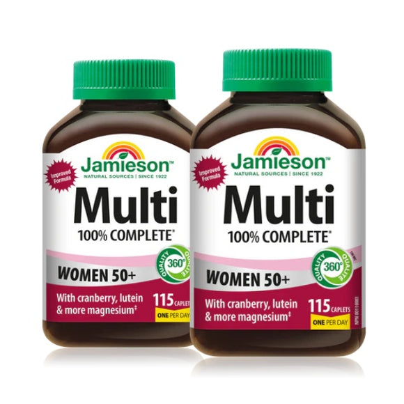 2 x Jamieson 100% Complete Multivitamin Women's 50+, 115 caplets Bundle