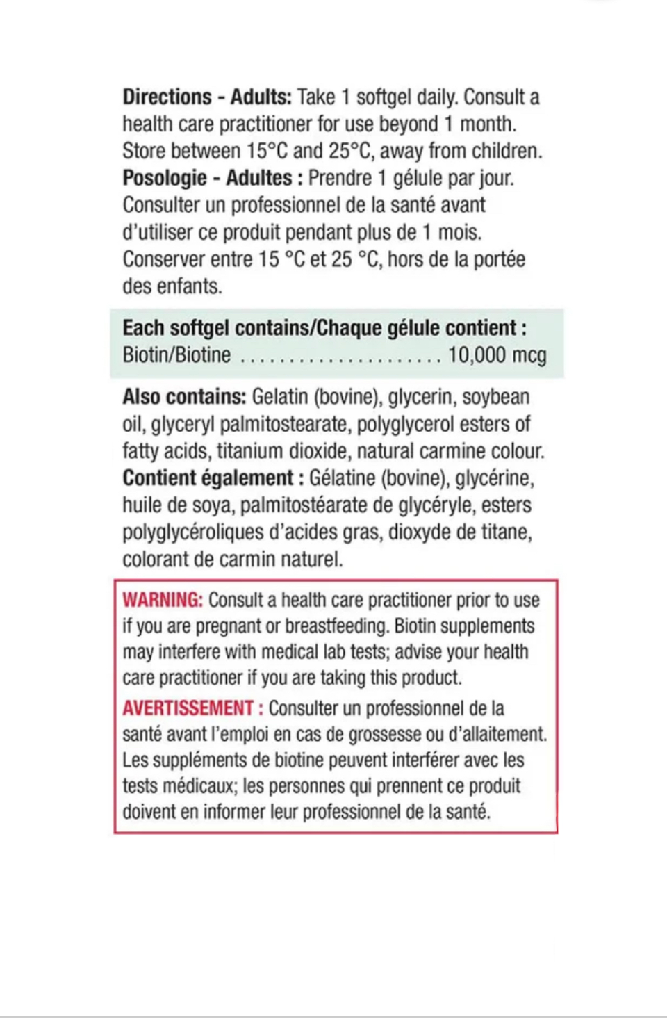 Jamieson Biotin 10,000 mcg, 150 softgels
