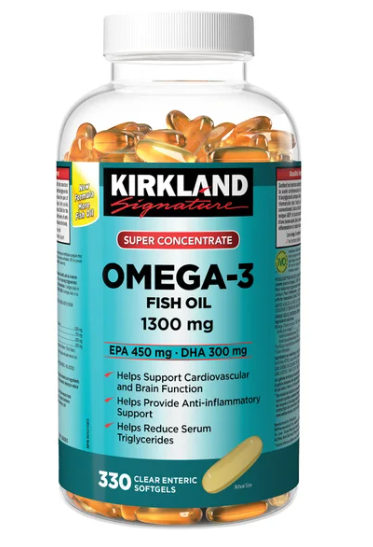 柯克兰超级浓缩Omega-3鱼油1300mg，330粒软胶囊