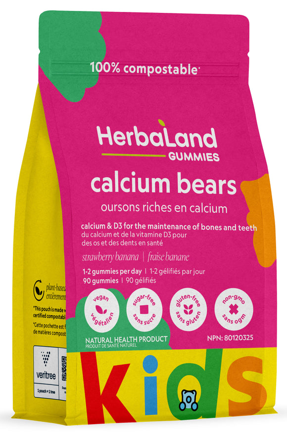 Herbaland Calcium Bears for Kids, 90 Gummies