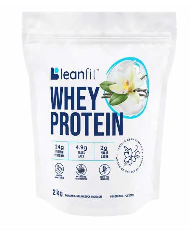 LeanFit Naturals Whey Protein, Natural Vanilla Flavour, Non GMO, Gluten-Free, 2 Kg