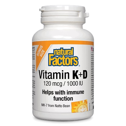 Natural Factors 維生素 K+D 120 mcg / 1000 iu ，60粒軟膠囊