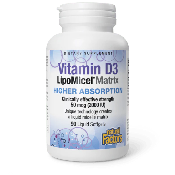 Vitamin D3 supplement bottle with label on a white background natvd Natural Vitamin Direct Canada