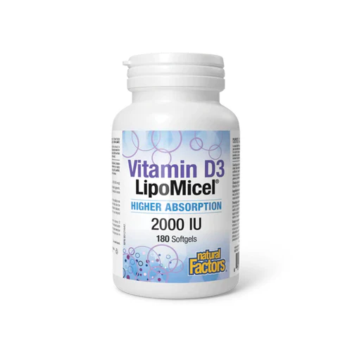 Vitamin D3 LipoMicel supplement bottle on a white background natvd natural vitamin direct 