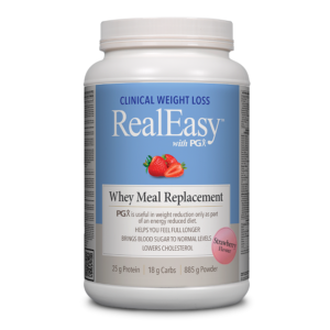 Natural Factors RealEasy™ with PGX® Whey Meal Replacement Strawberry, 885g