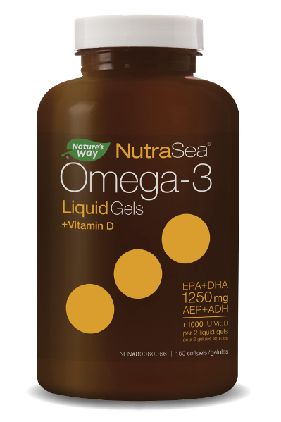 【clearance】Nature's Way NutraSea Omega 3 + Vitamin D, Lemon, 240 softgels EXP:06/2024