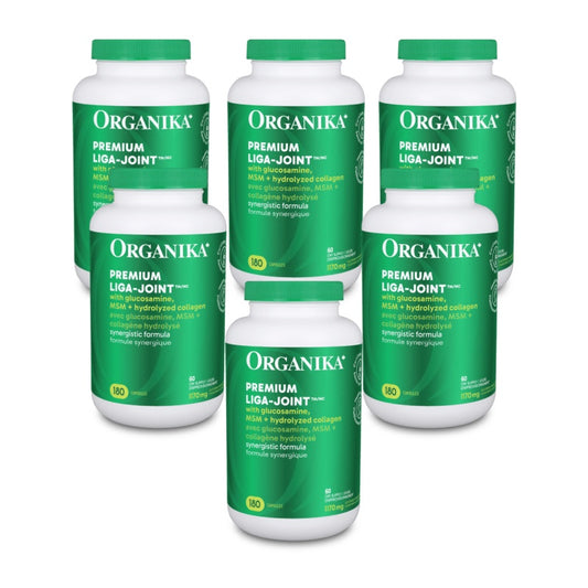 [优惠组合] 6瓶 X Organika II型极品活性骨胶原，关节灵，830毫克，180粒