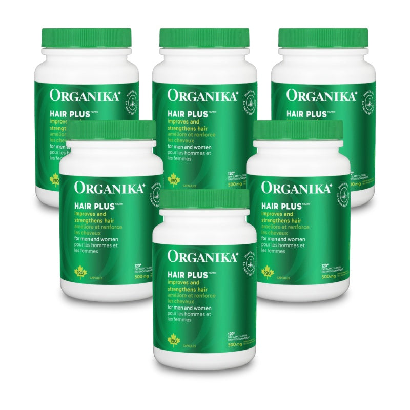 6x Organika Hair Plus 120 capsules Bundle