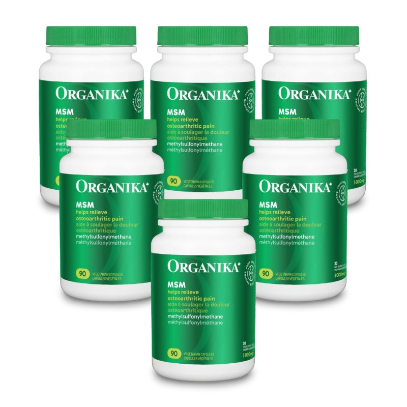 6x Organika MSM (Methyl-Sulfonyl-Methane) 1000 mg 90 veg capsules Bundle