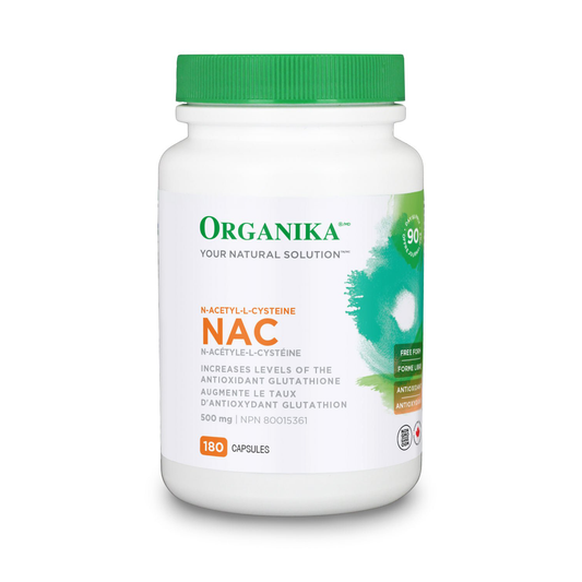 Organika NAC（(N-Acetyl-L-Cysteine) 強效抗氧化排毒， 500 毫克，180 粒膠囊