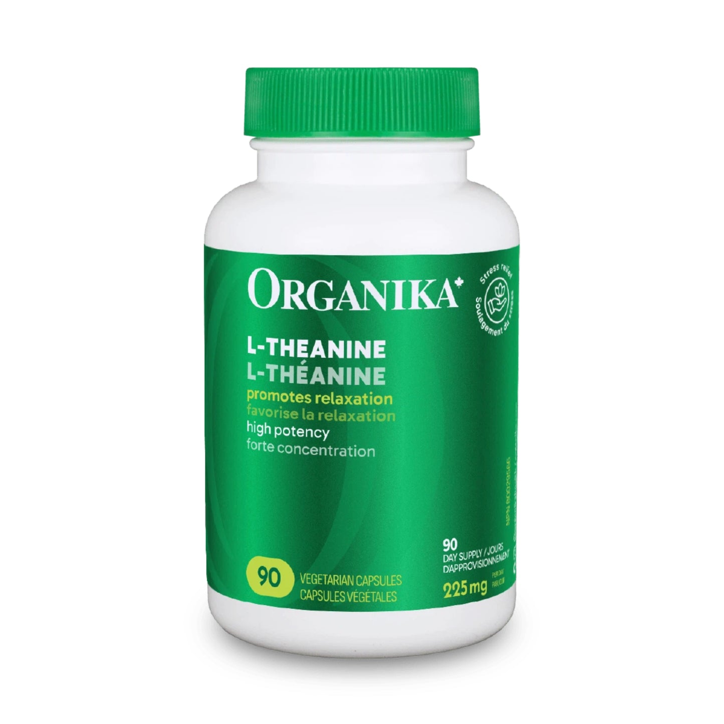 Organika 減壓助眠L-茶氨酸 225 毫克，90 粒素食膠囊