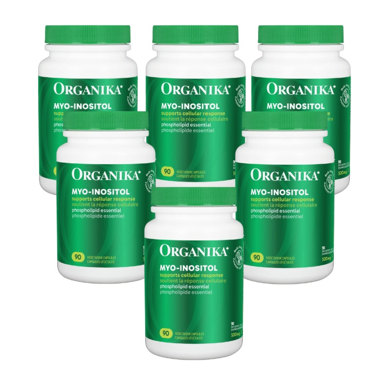 6x Organika Inositol (Myo-Inositol) 500mg 90 vegetarian capsules Bundle