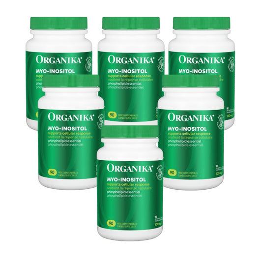 6x Organika Inositol (Myo-Inositol) 500mg 90 vegetarian capsules Bundle