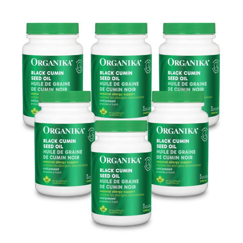 6x Organika Black Cumin Seed Oil 500 mg 60 softgels Bundle