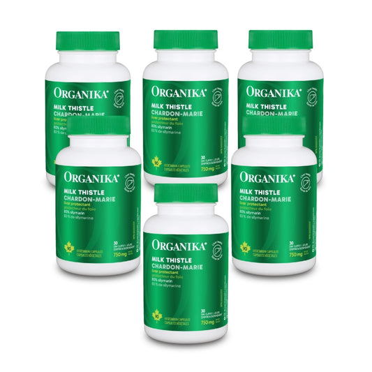 [優惠組合] 6瓶x Organika 高含量奶薊草保肝素水飛薊素，250毫克，90膠囊