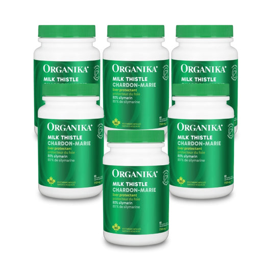 [優惠組合] 6瓶x Organika 高含量奶薊草保肝素水飛薊素，250毫克，180粒
