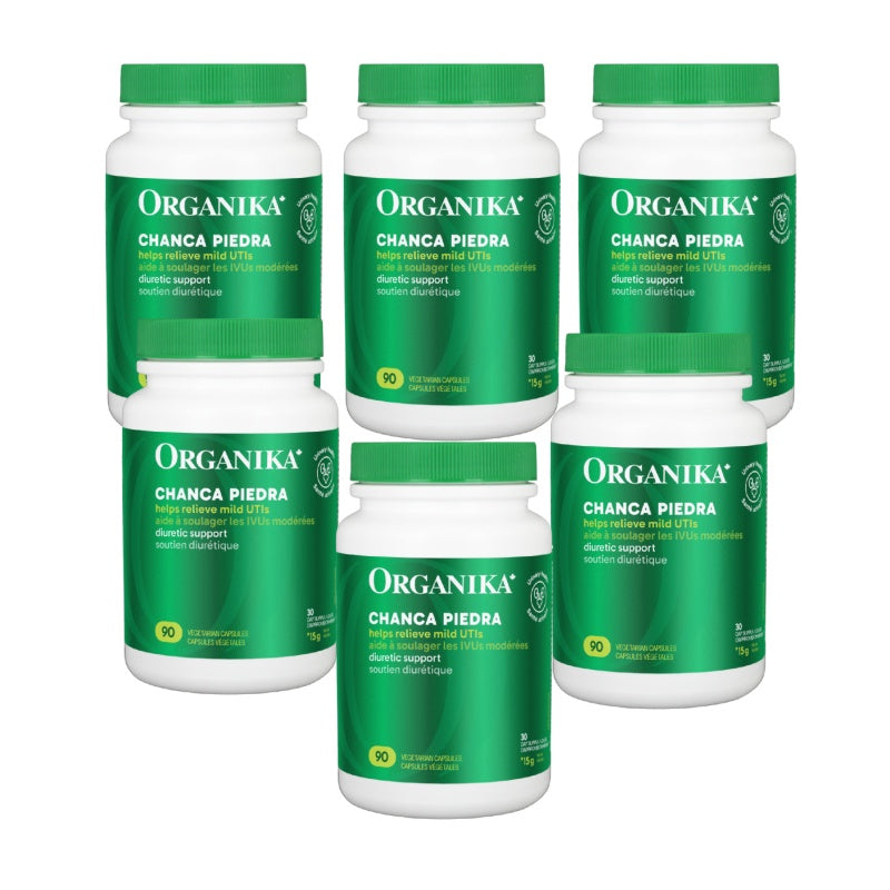 6x Organika Chanca Piedra 500mg 90 vcaps Bundle