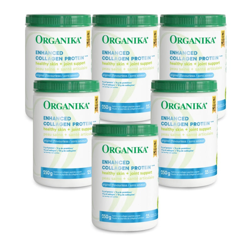 6x Organika Enhanced Collagen Powder Original 250g Bundle