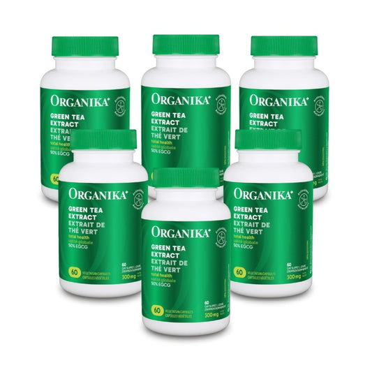 6x Organika Green Tea Extract 300mg 60 vcaps Bundle