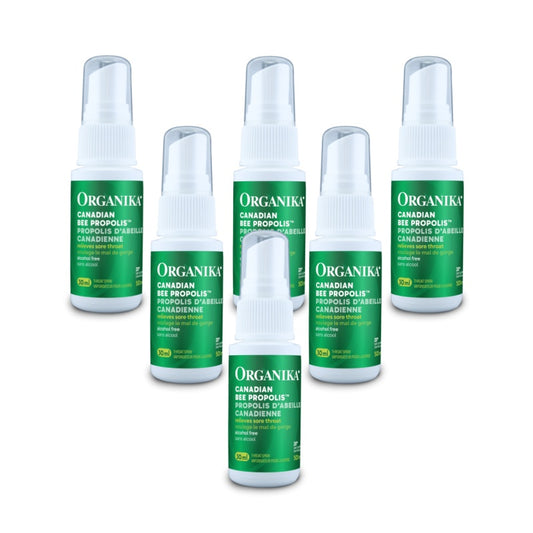 6x Organika Bee Propolis Throat Spray Alcohol Free 30 ml Bundle Alcohol free