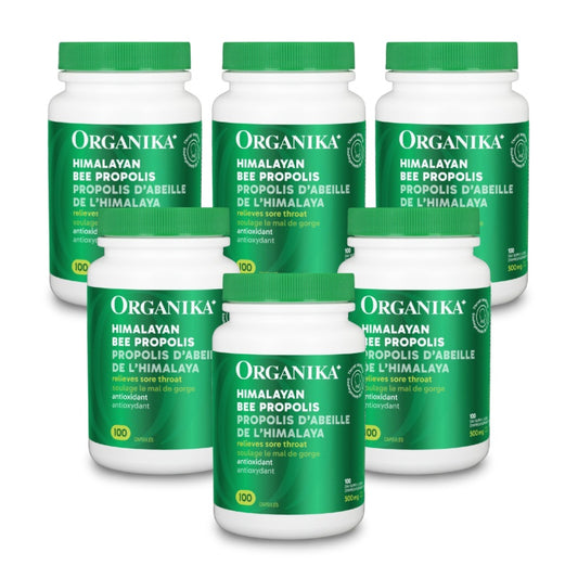 6x Organika Himalayan Bee Propolis 500mg 100 capsules Bundle