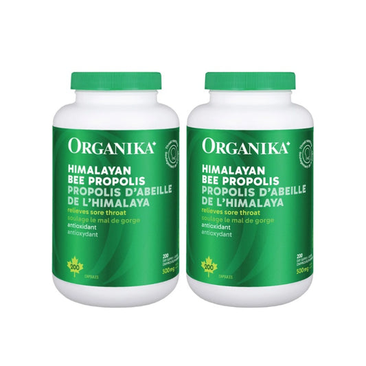 2x Organika Himalayan Bee Propolis 500mg 200 capsules Bundle