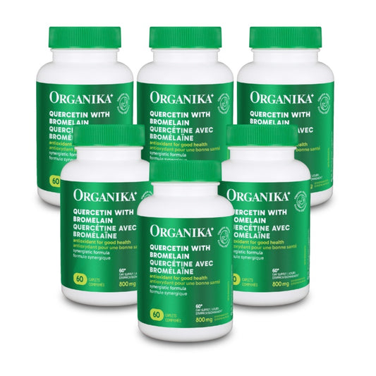 6x Organika Quercetin with Bromelain 500mg 60 caplets Bundle