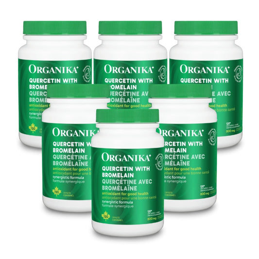 6x Organika Quercetin with Bromelain 500mg 120 caplets Bundle