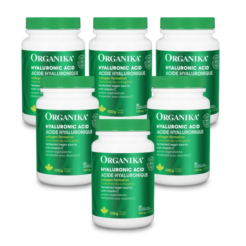 [优惠组合] 6瓶 X Organika 透明质酸+维生素C 150毫克 100克粉
