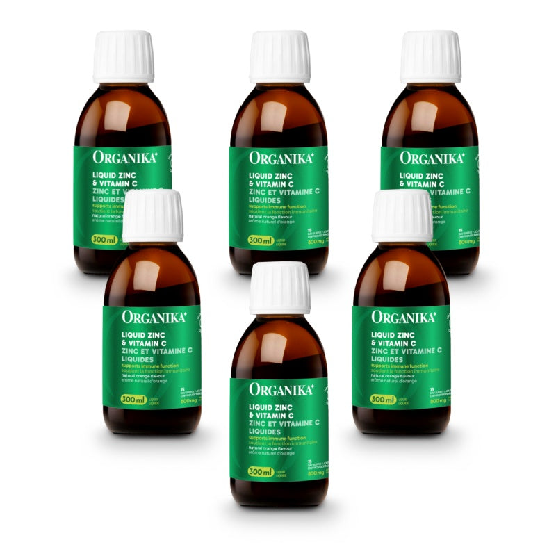 6x Organika Liquid Zinc & Vitamin C 300ml Bundle