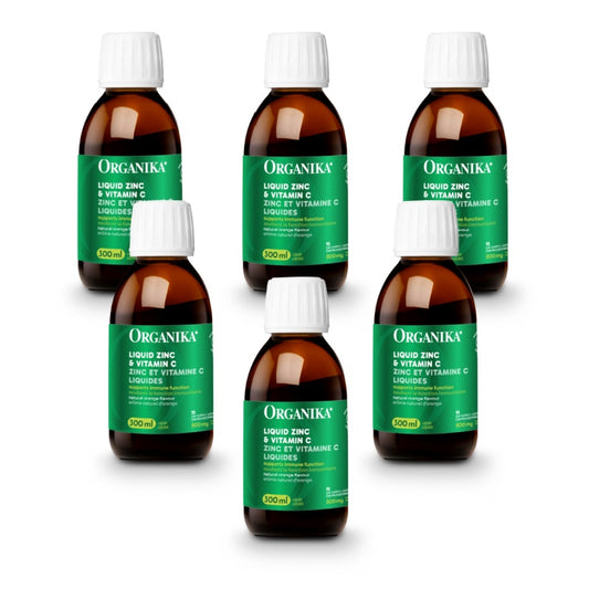 6x Organika Liquid Zinc & Vitamin C 300ml Bundle