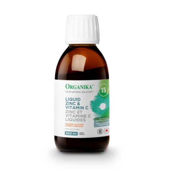 Organika 增強免疫力液體鋅和維生素 C，300 毫升