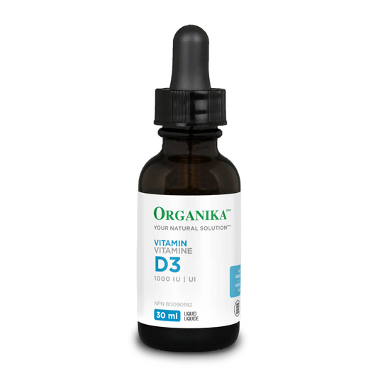 Organika Vitamin D3 dropper bottle on a white background natvd natural vitamin direct 