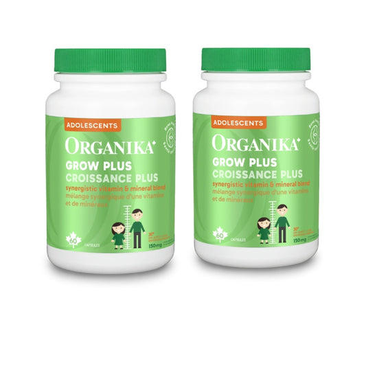 2 x Organika kids Grow Plus 60 vegetarian capsules Bundle