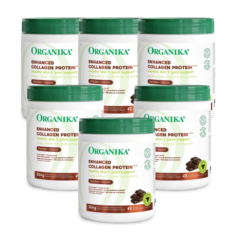 [優惠組合] 6瓶x Organika 巧克力增強膠原蛋白 504g