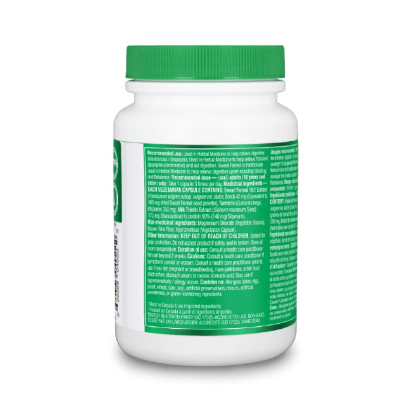 6x Organika Bloat Relief,  Powerful herbal blend to decrease bloating and gas 120 Vcaps Bundle