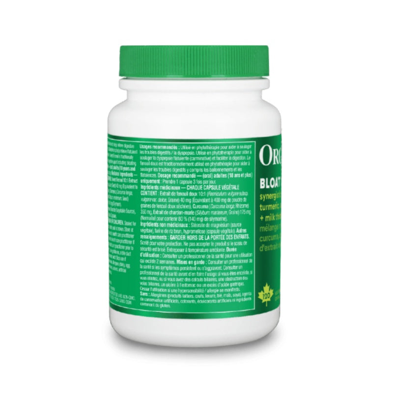 6x Organika Bloat Relief,  Powerful herbal blend to decrease bloating and gas 120 Vcaps Bundle