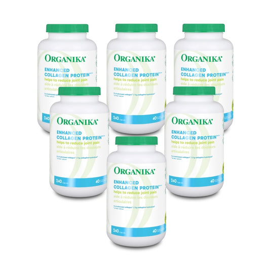 6x Organika Enhanced Collagen Original 500g, 240 Capsules Bundle