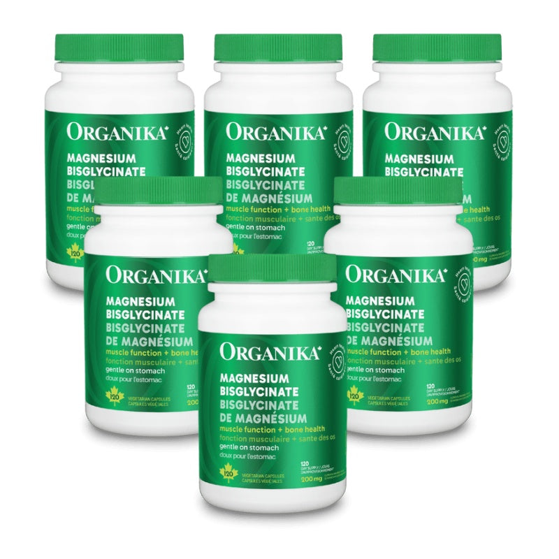 6x Organika Magnesium Bisglycinate 120vcaps Bundle