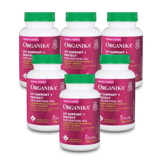 6x Organika UTI Support + Protect 60 vegetarian capsules Bundle