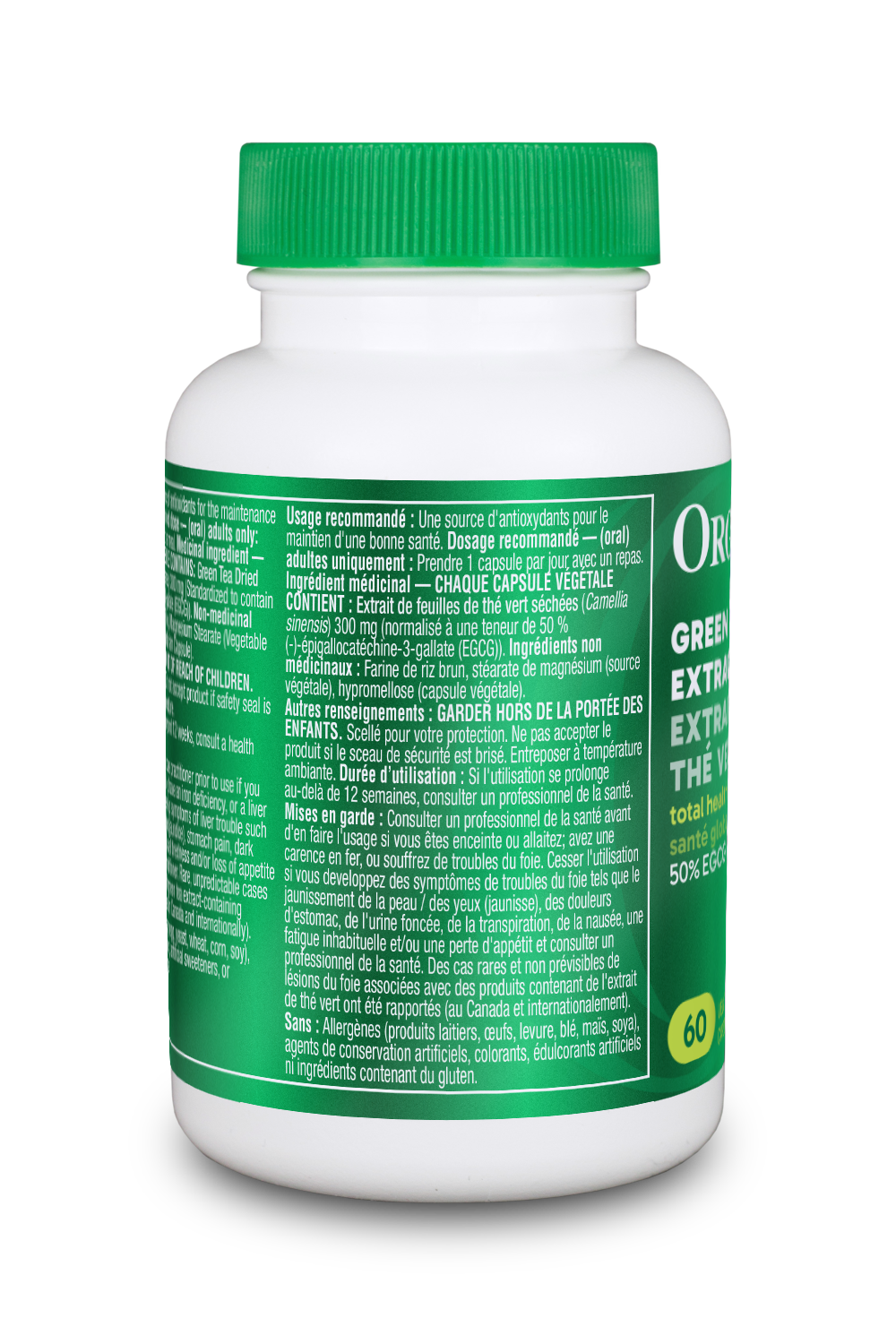 Organika 瘦身塑形綠茶萃取 300 毫克，60 粒素食膠囊