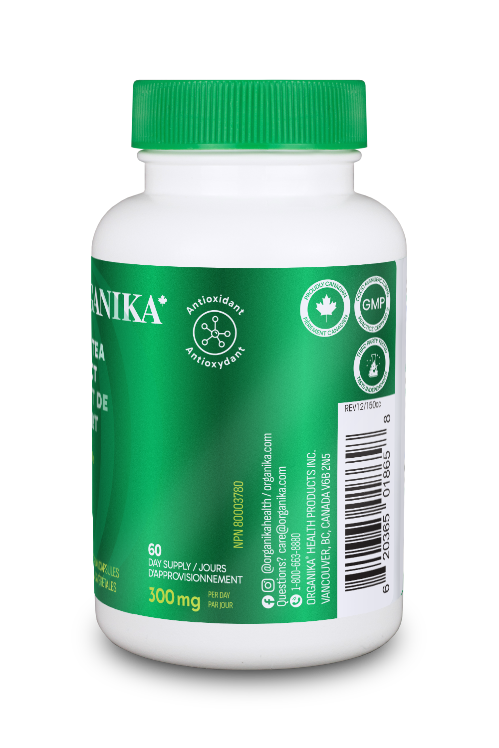 Organika 瘦身塑形綠茶萃取 300 毫克，60 粒素食膠囊