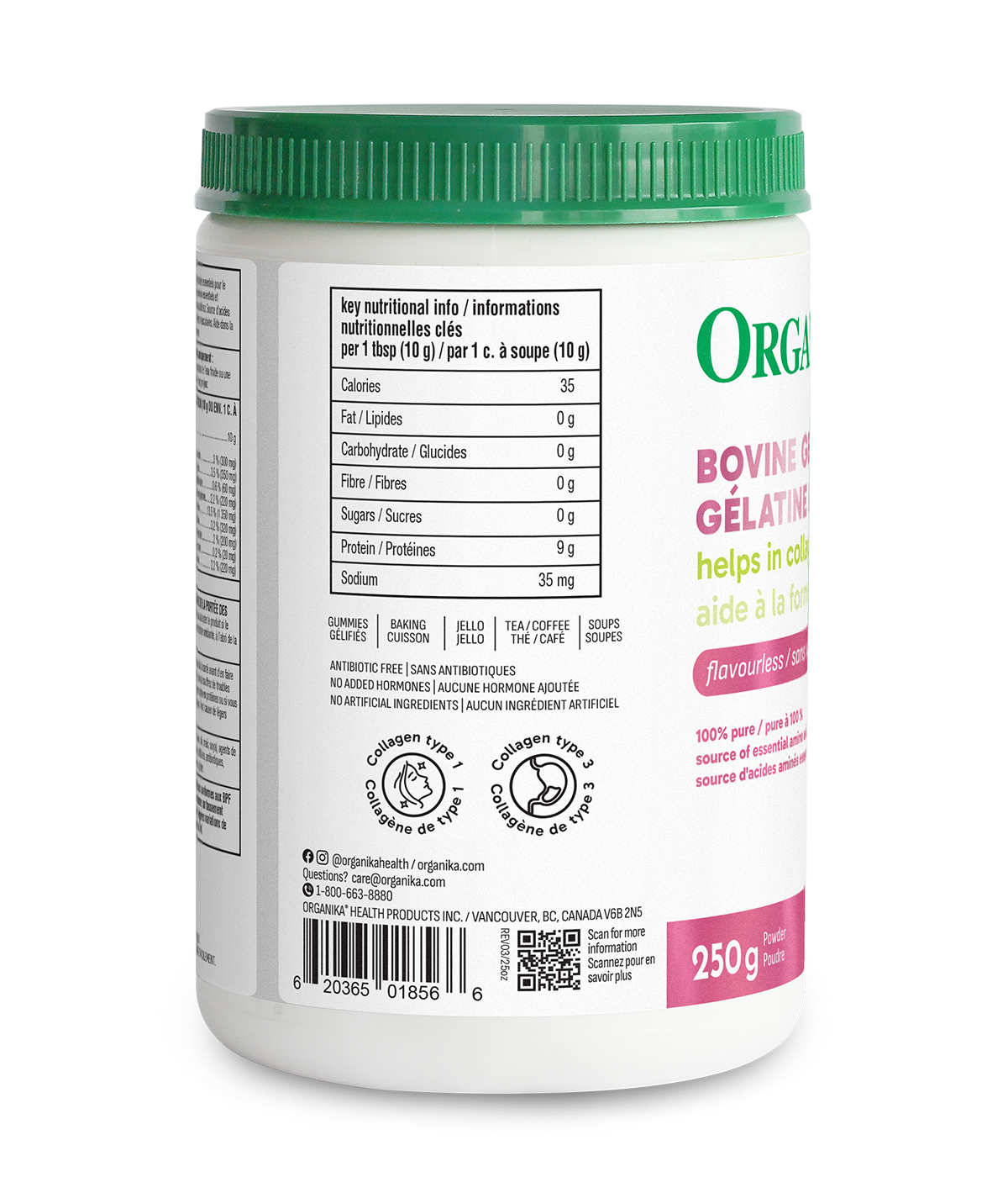 Organika Bovine Gelatin powder 250g