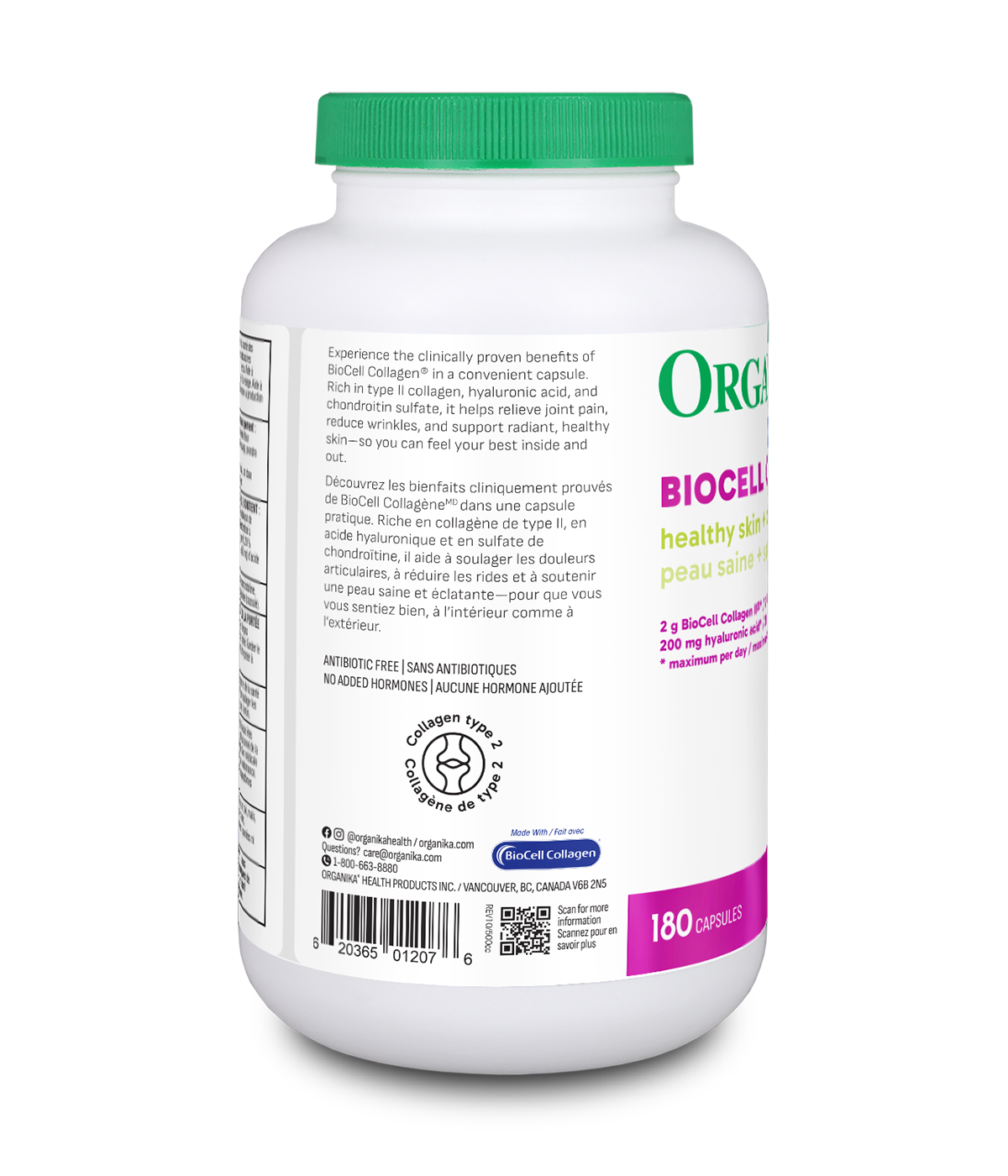Organika 美容健骨生物細胞膠原蛋白，180 粒